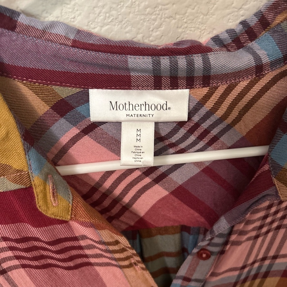 Motherhood Women's Plaid Long Sleeve Dress - Size M EUC - Picture 2 of 5